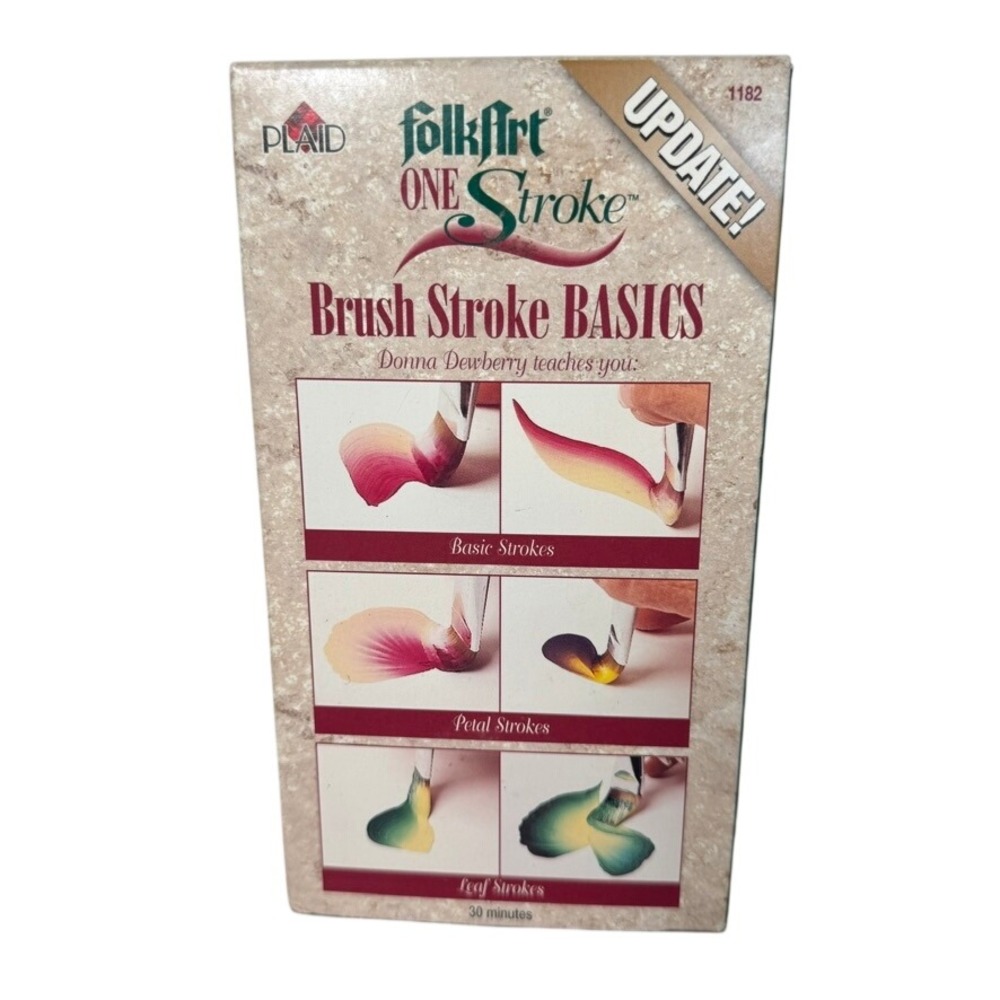 Plaid FolkArt One Stroke Brush Stroke Basics‎ Donna Dewberry VHS Tape 1182